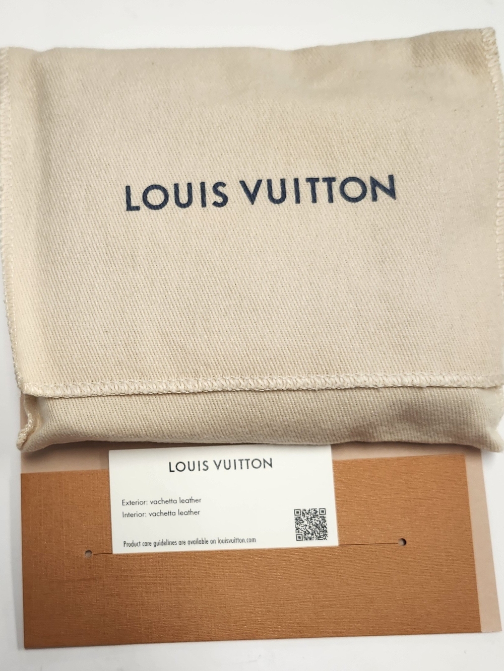 Louis Vuitton Beige Dust Bag and Card Set